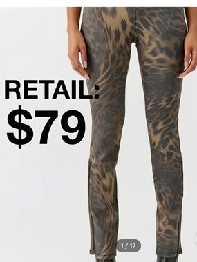 BDG Ankle-Zip High-Rise Skinny Jeans - Motif Leopard - Size 30